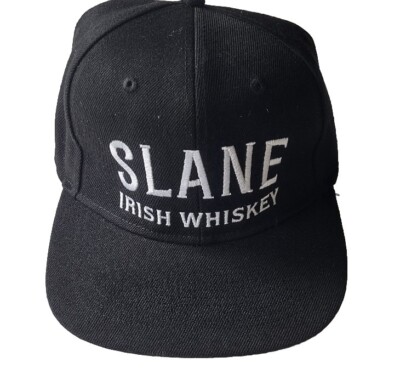 SLANE Irish Whiskey Baseball Cap Hat Black Snapback Decal Bar 