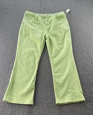 Anthropologie Pilcro Pants Women The Yaya Preppy Stretch Green Denim Sz 34 NWT