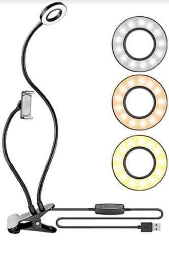 Selfie Ring Light with Cell Phone Holder on a Clip for Live Stream and Makeup - 第 2/5 張圖片