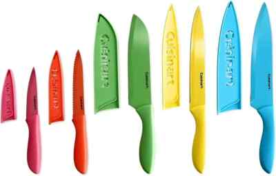 Cuisinart Advantage 10 Piece Ceramic Coated Knife Set with Blade Guards multi D8
