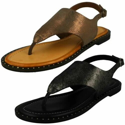 Femmes Bride Arri re Cuir Sandales Entredoigt eBay