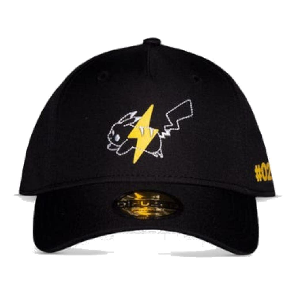 Pokemon Baseball Cap Pikachu 025 Nue Offiziell Schwarz Strapback