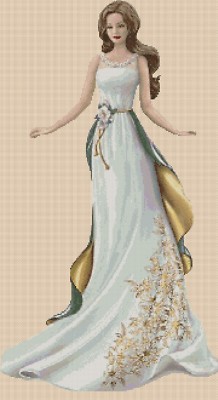 green emerald velvet dress Cross Stitch | Wedding Festive 23 | Serein main image 0