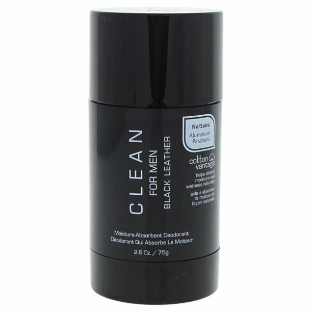 Clean For Men Black Leather by Clean 2 peças conjunto - 3,4 fl oz Eau de Toilette + 2,6 oz desodorante - Imagem 3 de 3