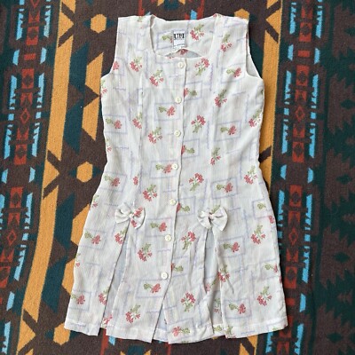 Sheer Top/minidress With Floral Pattern, Bow Accents With Slits. Excellent