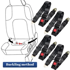 2/4 Pack Universal Truck Car Lap Seat Belts 2 Point Adjustable Single Seat Lap