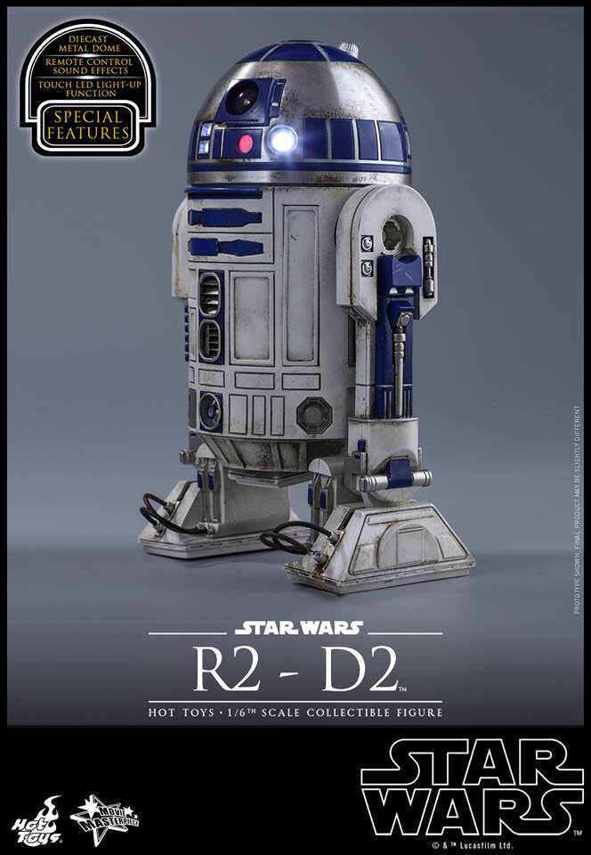 Hot Toys MMS408 Star Wars THE FORCE AWAKENS R2-D2 Figure LED