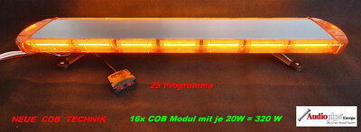 Warnbalken 1.20m Leuchtbalken Abschleppwagen Rundumleuchte 320W COB 12-24V Y/Y