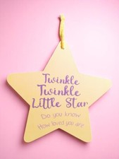 Wooden Twinkle Twinkle Little Star Do You Know How Loved You Are Sign, Nursery