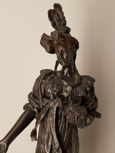 JOSEF DRISCHLER Bronze Jugendstil Dame Figur um 1900 - Bild 2 von 8