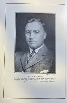 1925 Vintage Magazine Illustration Garrard Winston Undersecretary of Treasury