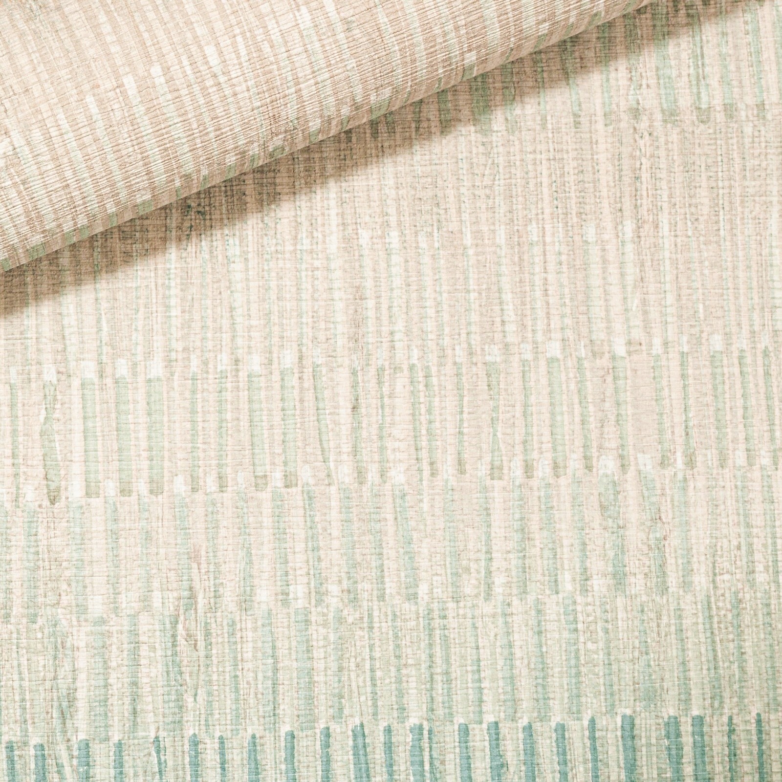 Beige Green Stripe Wallpaper Brown Grey Slight Imperfect Feature Quirky