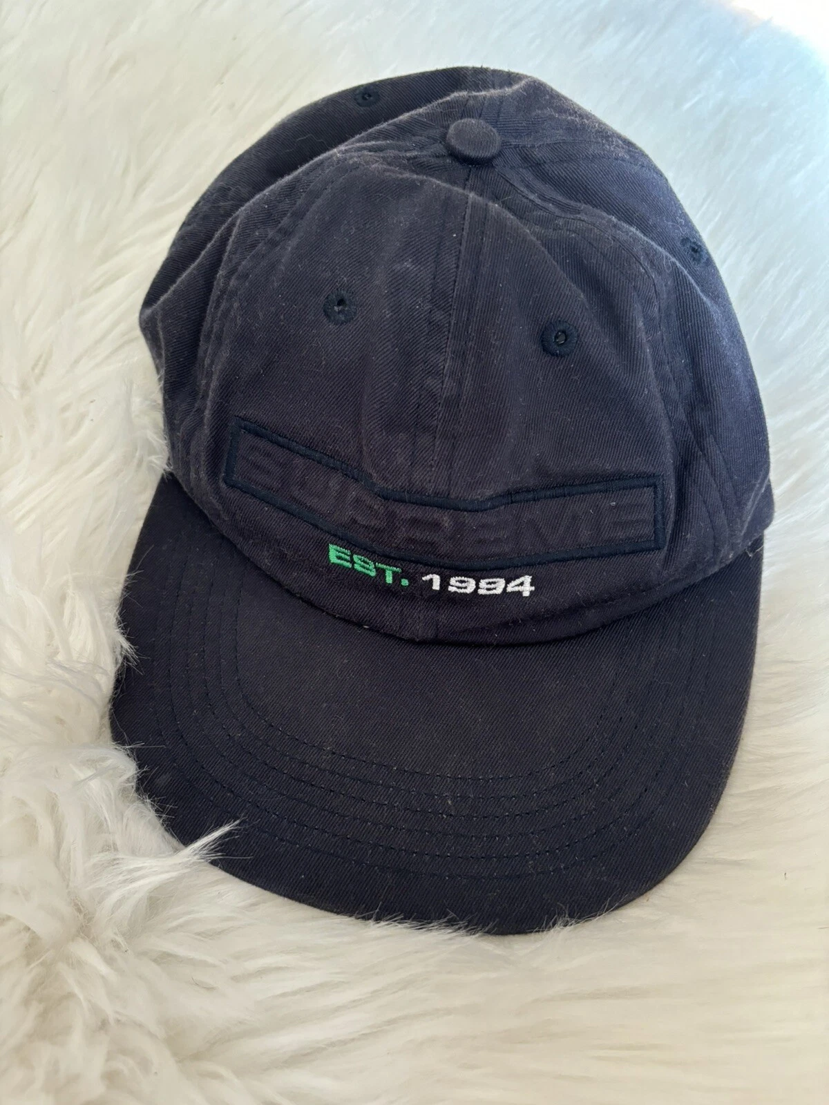 SUPREME logo en relief 6 panneaux chapeau casquette MARINE sangle réglable. S/S 2018