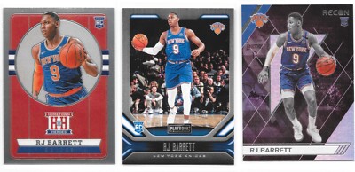 RJ Barrett 2019-20 Panini Chronicles RC Lot (3) #184, 290, 554