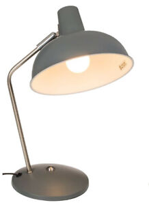 Grey Metal Desk Lamp Table Light, Retro Metal Table Lamps