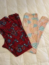 Women  s One Size Lularoe Leggings Lot Of 2 Multi Color NWOT