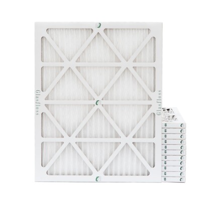 20x25x1 MERV 10 Pleated Air Filters. 12 PACK. Actual Size: 19-1/2 x 24-1/2 x 7/8