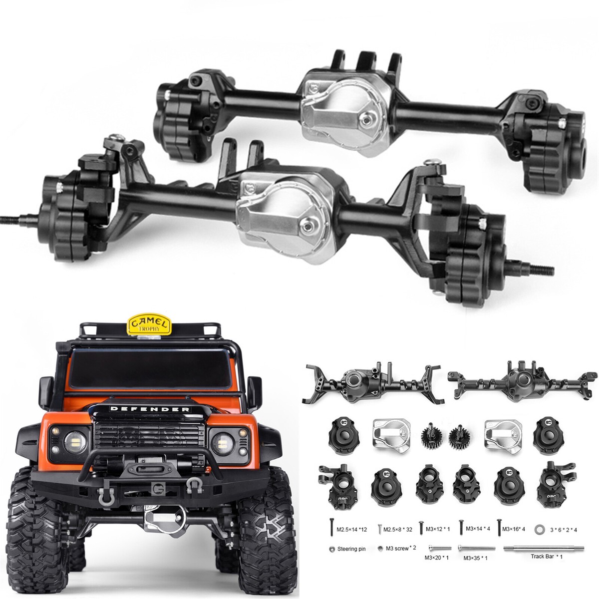 Traxxas ラジコン部品 セット Aluminum Full Front & Rear Axle Set For Traxxas TRX4 TRX-4 1:10 RC