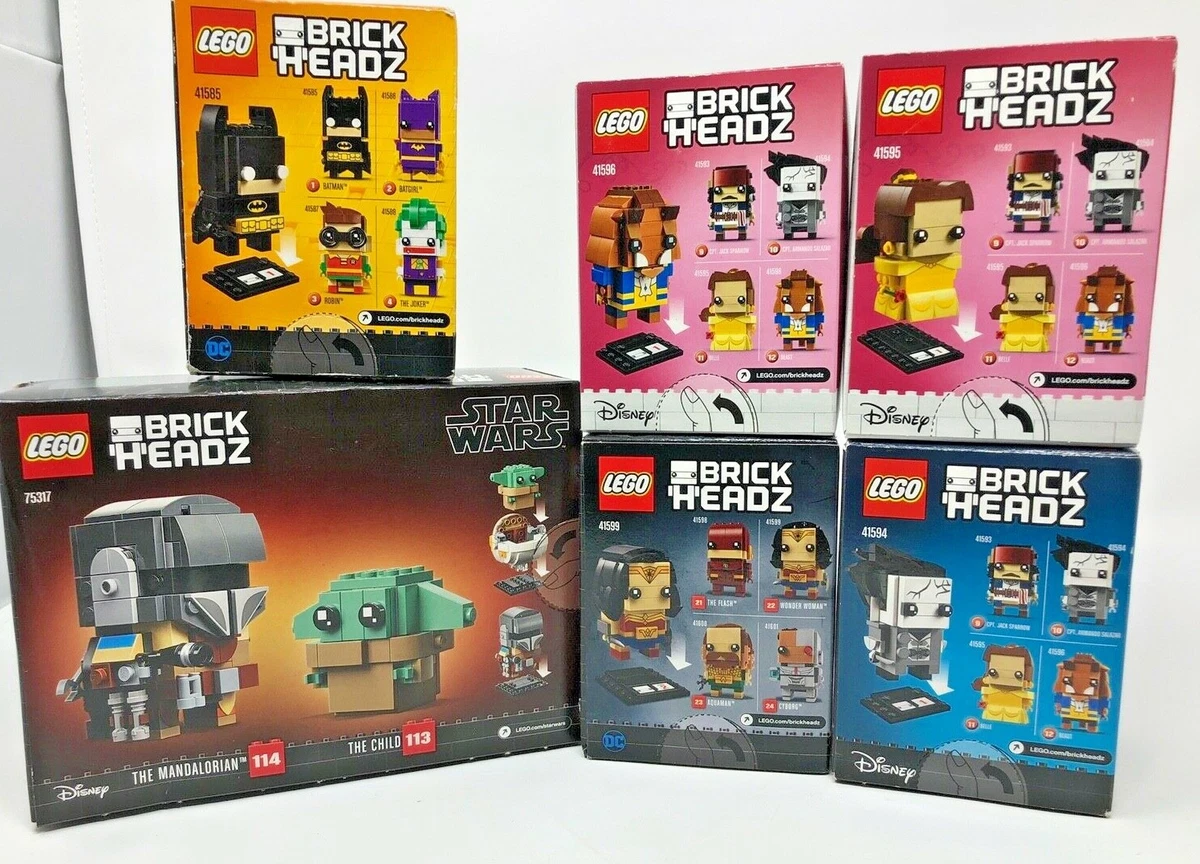 Lego Brick Headz Mando Child Belle Beast Batman Wonder