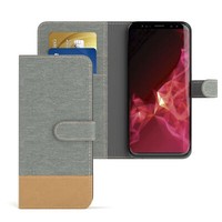 Tasche FüR Samsung Galaxy S6 Jeans Cover Handy Schutz HüLle Hellgrau
