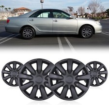 4pcs 15 Wheel Covers Rim Full Hubcap Snap On For 2002-2006 Toyota Camry Black