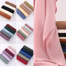 Women Viscose Hijab Scarf Thin Solid Color Shawls Head Wraps Muslim Long Turbans