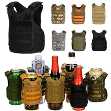 Tactical Mini Beer Wine Bottle Adjustable Molle Vest Beverage Holder Cover USWC