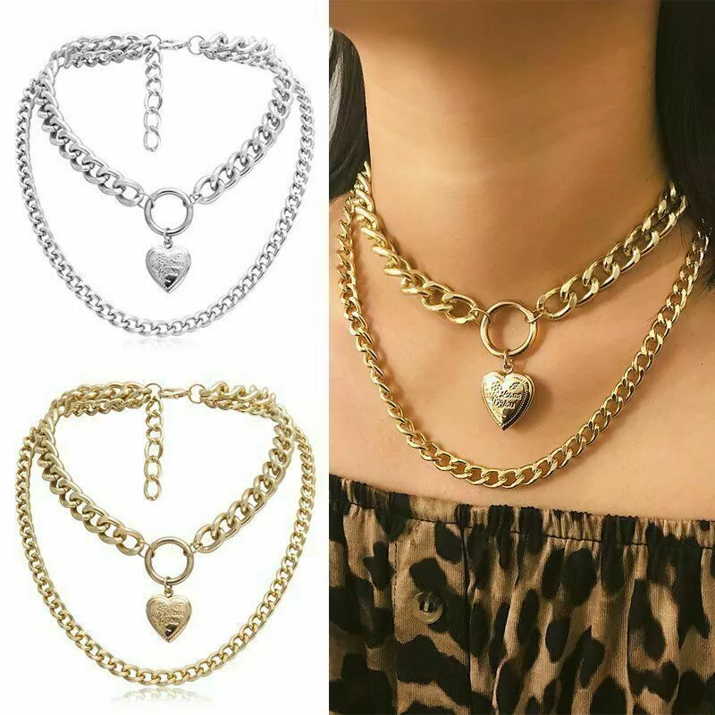 Metal heart choker sale