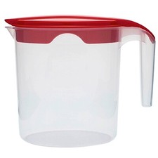 1L Plastic Jug with Lid Measurement Markings Water Juices Milk Fridge Door Jug