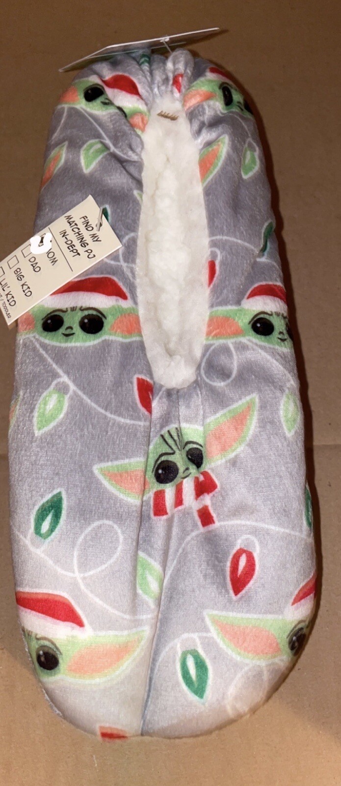 PANTOFOLA D’ORO DISNEY STAR WARS grogu CHRISTMAS FUZZY BABBA SlipperS FAMILY MOM BIG KID NEW