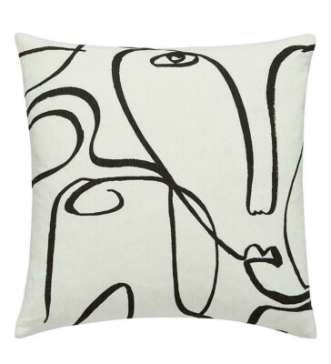 Abstraktes Profil Kissen 100% Baumwolle mit Kissen inklusive 45x45cm