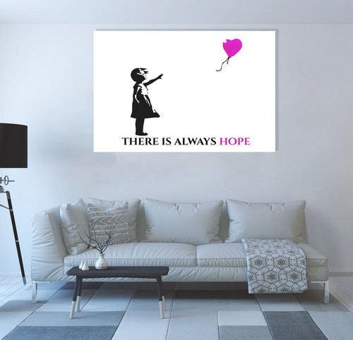 Quote There is Always Hope Banksy Prints for Living Room Wall Art Pictures Decor - Picture 48 of 49