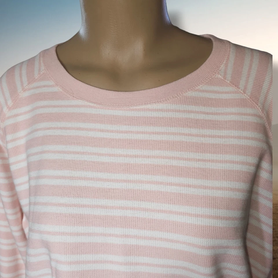 Suéter Crazy Horse De Colección Y2K Para Mujer Talla L Tejido Rayas Rosa Pastel Blanco WB5 Foto 2 de 4