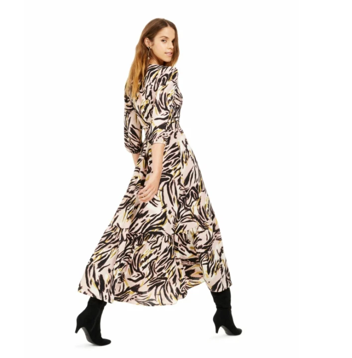 Bar iii printed wrap maxi dress clearance