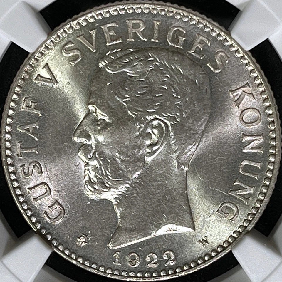 SWEDEN. 1922, 2 Kronor, Silver - NGC MS64 - Gustaf V, + grade - Image 3 of 4