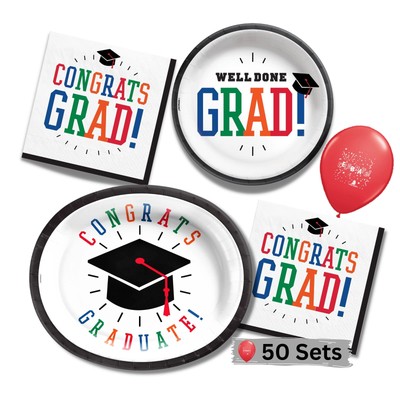 Graduation Plates and Napkins Paper Oval Dinner Plates Dessert Plates and Nap...