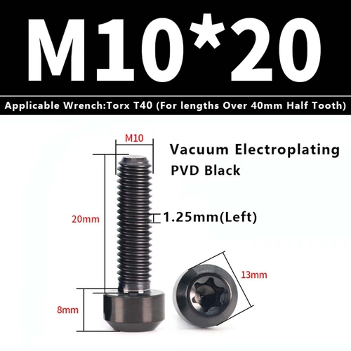 M4M5M6M8M10 Titanium Bolts Taper Cone Socket Head Motorcycle Modification Screws - Picture 164 of 205