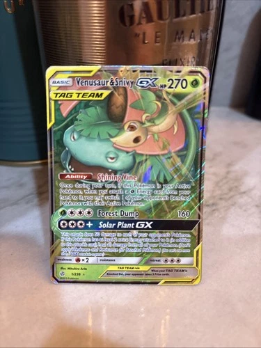 Venusaur and Snivy GX SM229 Pokemon TCG Tag Team Black Star Promo NM