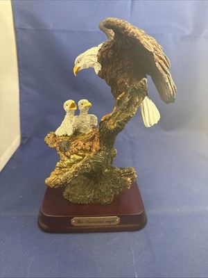 Roberto Leonardo Collection Italian Style Bald Eagle Feeding Chicks Statuette