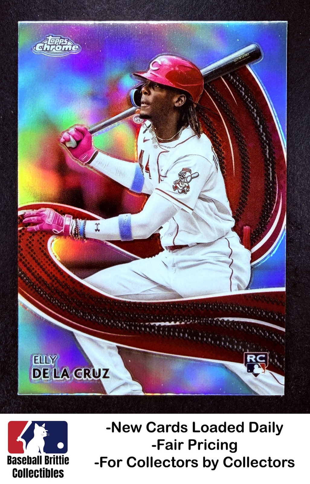 2024 Topps Chrome #S-22 Elly De La Cruz Strokes Refractor RC Rookie Reds
