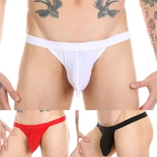 Mens Breathable Underpants Pouch Low Waist Backless Thongs Jockstrap Underwear