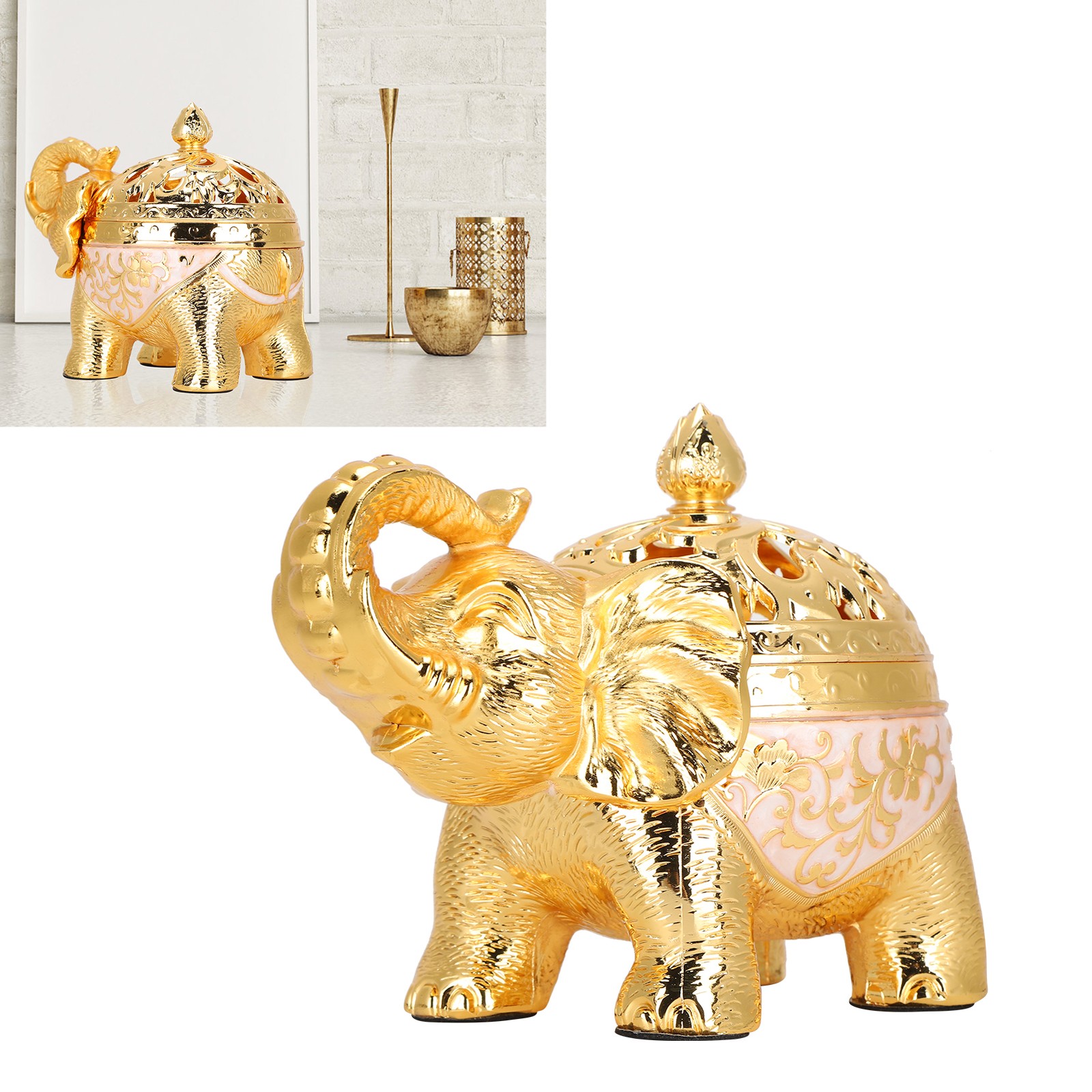 Elegant Elephant Shaped Incense Burner For Purifying Air Easy To Use For