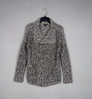 Eileen Fisher Sweater Womens XXS Black White Shawl Collar Alpaca Knit Cardigan