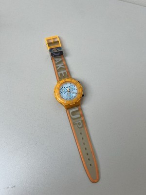 SWATCH UHR SBZ104 WAKE UP AQUA CHRONO ORIGINAL 1999 SPIKE LEE SIGNIERT SELTEN