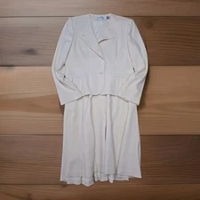 Saks Fifth Avenue Vtg Skirt Suit Womans Sz 14 100% Wool Linen Lined Union Made