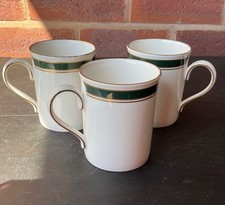 Royal Grafton Warwick  Green Gold Mugs, coffee cup, tea cup, tea mug. 