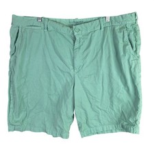 Mens G.H. Bass  Co. Green Flat Front Shorts 10.5" Inseam 100 Cotton Size 42