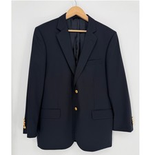 Brooks Brothers Blazer Men 42Short Madison Fit Navy Blue Gold Crest Buttons EUC