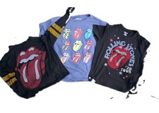 3 Rock Band Music T-Shirts Bundle Women Medium Classic The Rolling Stones