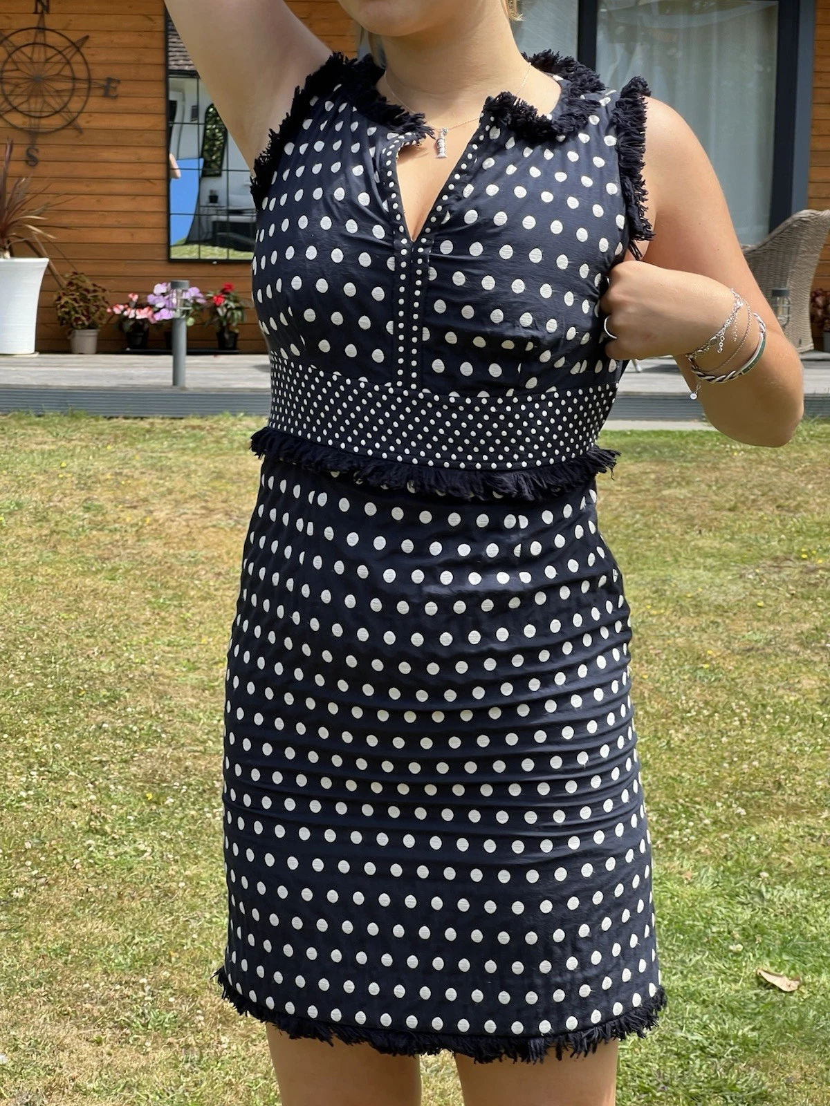 Abito Tory Burch blu navy a pois